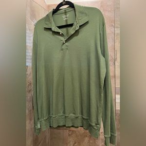 Lands End - Long Sleeve Polo - Olive Green